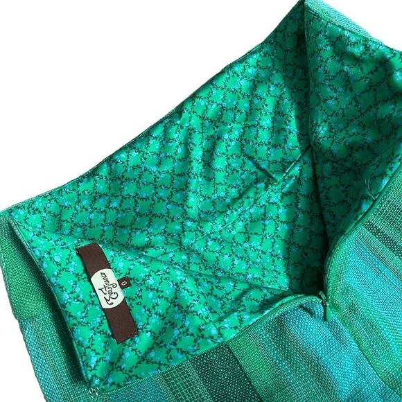 Anthropolgie Retro Tweed Pencil 0 Green Eva Franco Twee Rockabilly - Picture 7 of 8